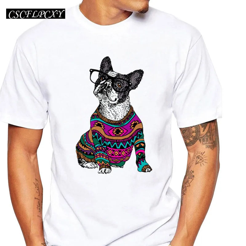 Азиатский размер хипстер Frenchie собачий дизайн мужская футболка с коротким