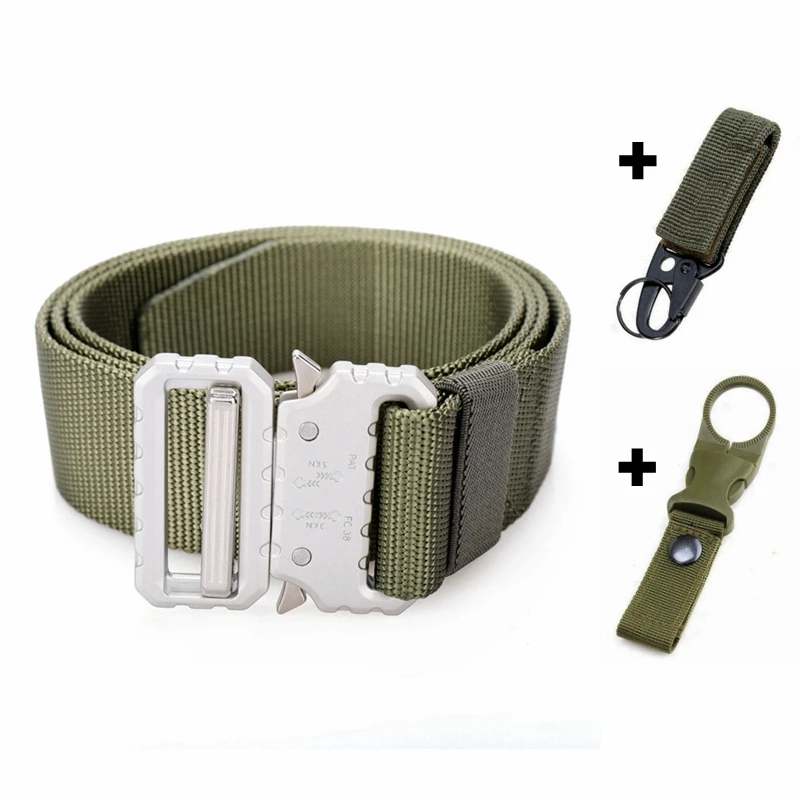 FLYING ART Tactical Men's Genuine Belt MOLLE Casual Nylon Belt Outdoor Hunting Metal Accessories Multi-purpose Belt