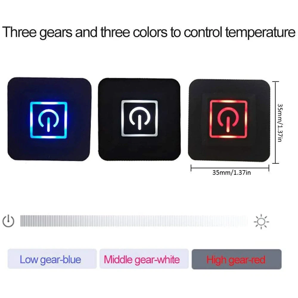 

Clothing Electric Heating Pads 6 Pcs 3 Gear Temp Carbon Fiber Outdoor Thermal Warm Winter Heating Vest Pads for Winter Camping