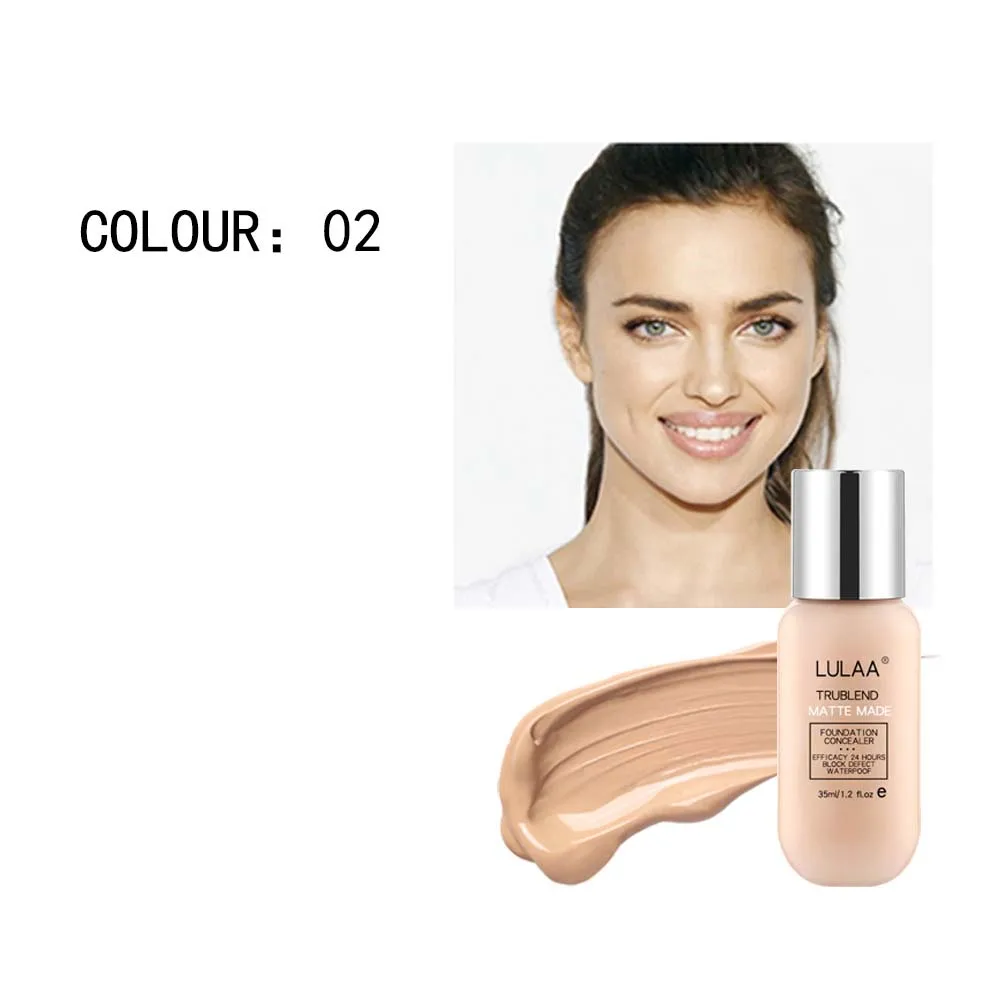 

LULAA Age Back Foundation Base Makeup Age Rewind Matte Liquid Foundation Full Coverage Concealer Waterproof Matte Foundation