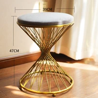 makeup golden stool with fabric light luxury home living room bedroom furniture stool meubles de salon for decor mental stools