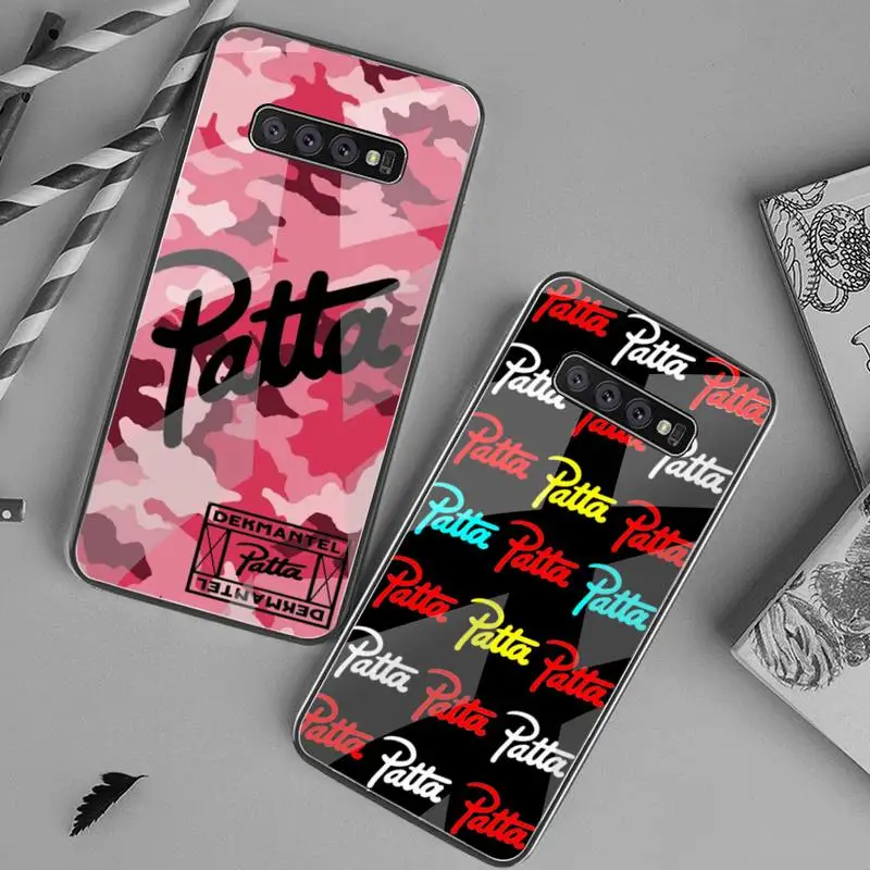

KPWSAGRT brand street patta Black Cell Phone Case Tempered Glass For Samsung S20 Plus S7 S8 S9 S10 Plus Note 8 9 10 Plus