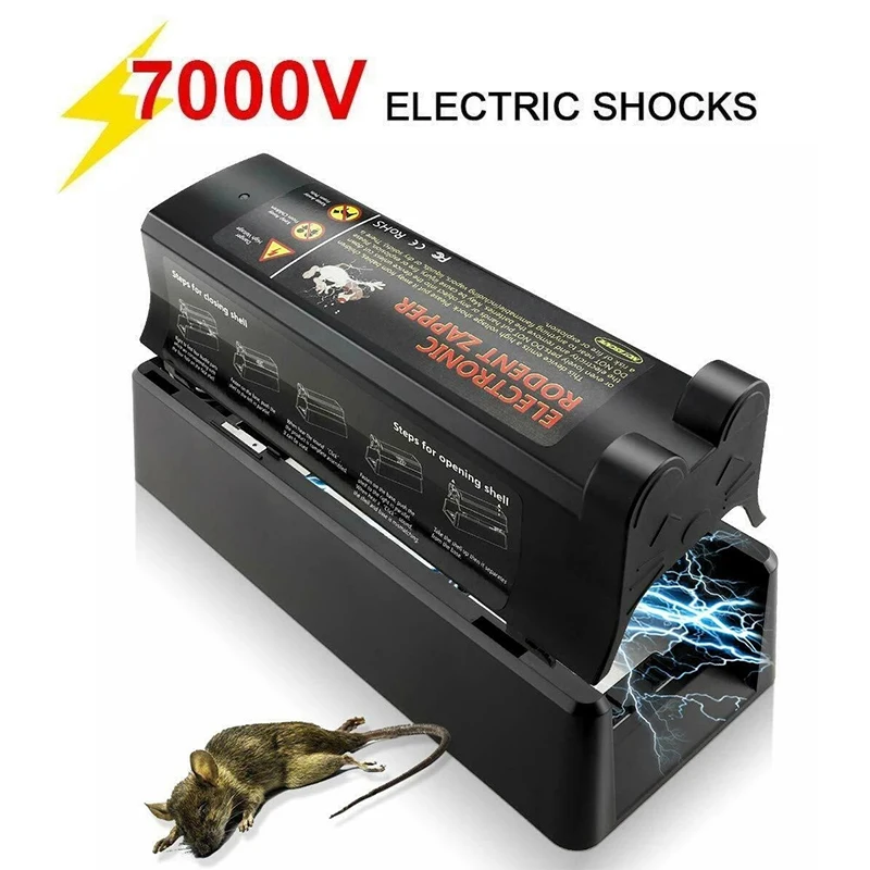 

7000V High Voltage Electric Shock Mouse Mice Rat Rodent Trap Cage Killer Zapper Reject Electronic Rodent Control Trap Household