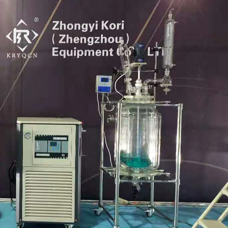 Китайский лабораторный двухслойный вакуумный реактор со стеклянной
