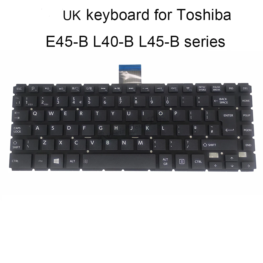 OVY Замена клавиатура для ноутбука Toshiba satellite E45-B E45t-B L45-B UK в британском стиле черное