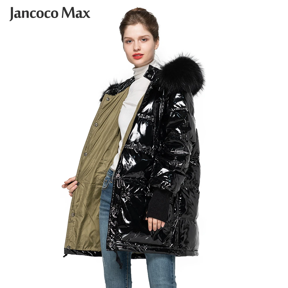 

Winter Fashion Long Down Coat Women's Keep Warm Real White Duck Down Overcoats Black Hooded Jackets S7621
