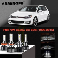 led headlight for volkswagen beetle cc eos led headlight kit canbus bulbs fog light led high beam low beam 1999 2015 12000lm
