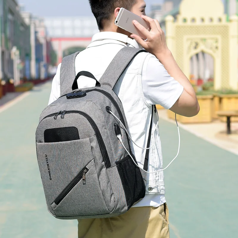 Рюкзак для ноутбука Мужской и Женский Повседневный простой из ткани Оксфорд