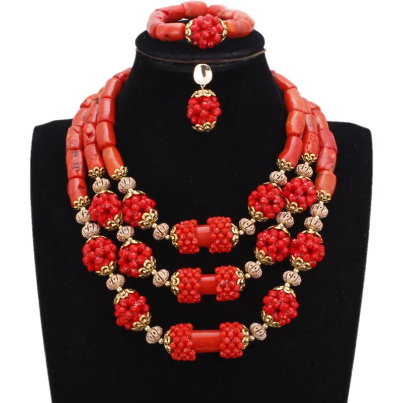 4UJewelry наборы свадебных ювелирных изделий Коралл 12 мм Африканский ювелирный набор