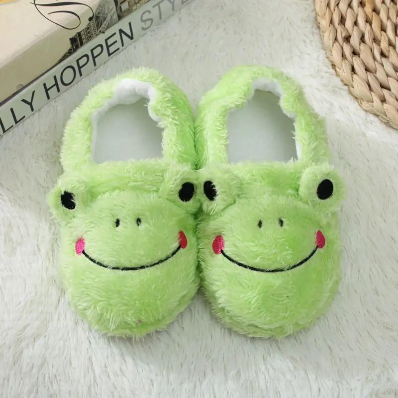 Winter Frog Slippers Warm Toddler Baby Children Boys Girls Kids Soft Sole Cotton Shoes Anti-Slip Lovely Cute Cartoon Design | Детская