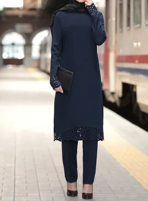 

2 Pieces muslim suits Hijab Muslim sets female Kaftan Islamic Clothing Grote Maten Dames Kleding Ensemble Femme Musulmane