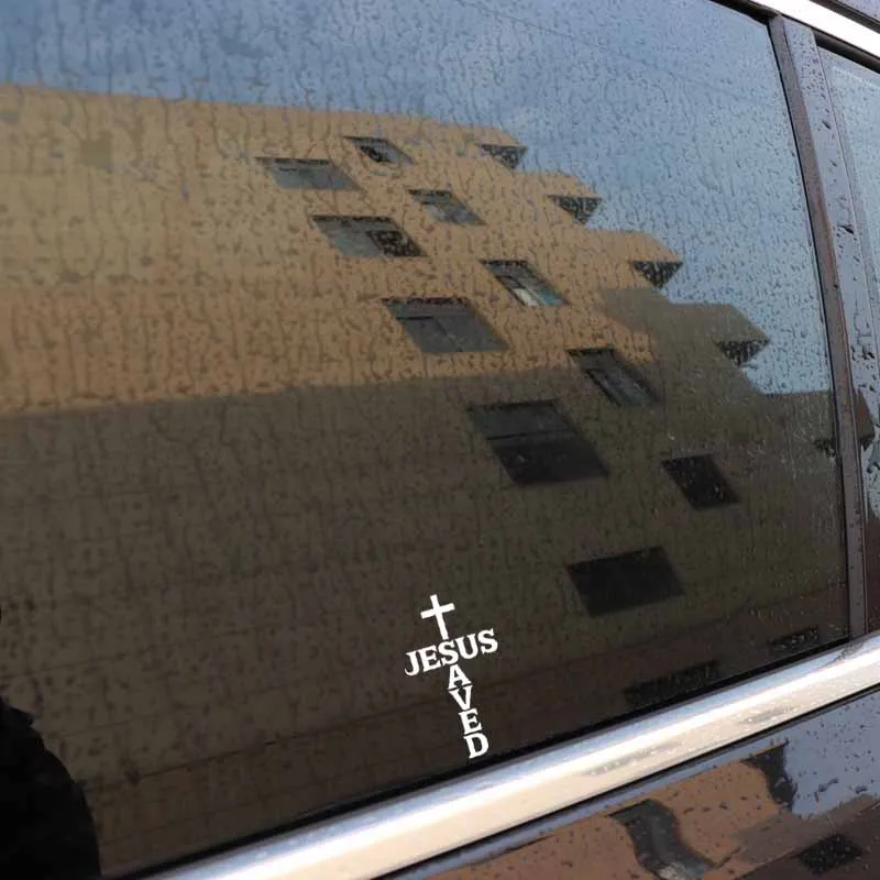 

Car Stickers Fun Jesus Save Christ Cross PVC Decals Black/silver 7.8cm * 13.3cm