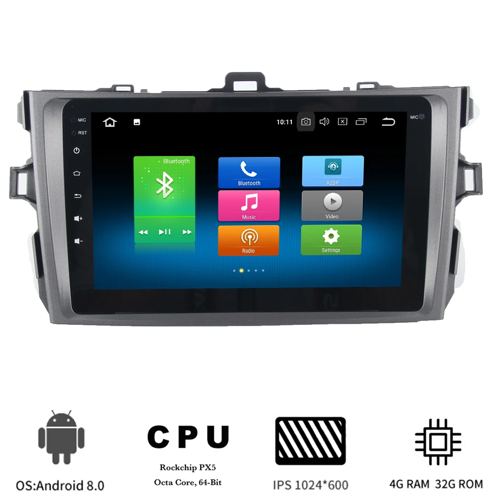 Мультимедийный плеер 8 дюймов Android 10 0 для Toyota Corolla 2007 2008 2009 2010 2011 автомобильное
