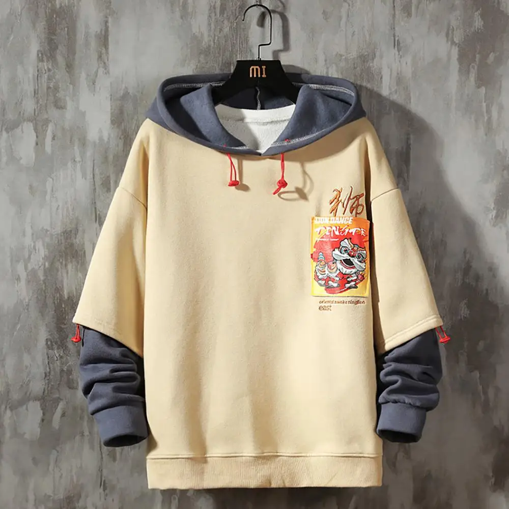 Толстовка с капюшоном Мужская хип-хоп Пуловер толстовки Уличная Повседневная