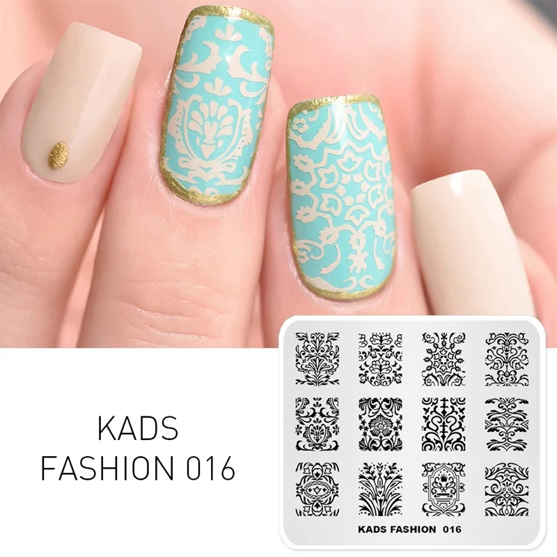 Fashion 016 KADS шаблон для дизайна ногтей 63 дизайна модная серия Различные стили больше вариантов шаблон для штамповки ногтей пластины для дизайна ногтей трафареты - Цвет: Fashion 016