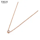 Ожерелье YiKLN из нержавеющей стали и титана с круглыми фианитами, ожерелья-Чокеры для женщин, модное ожерелье с подвеской Стразы YN20253