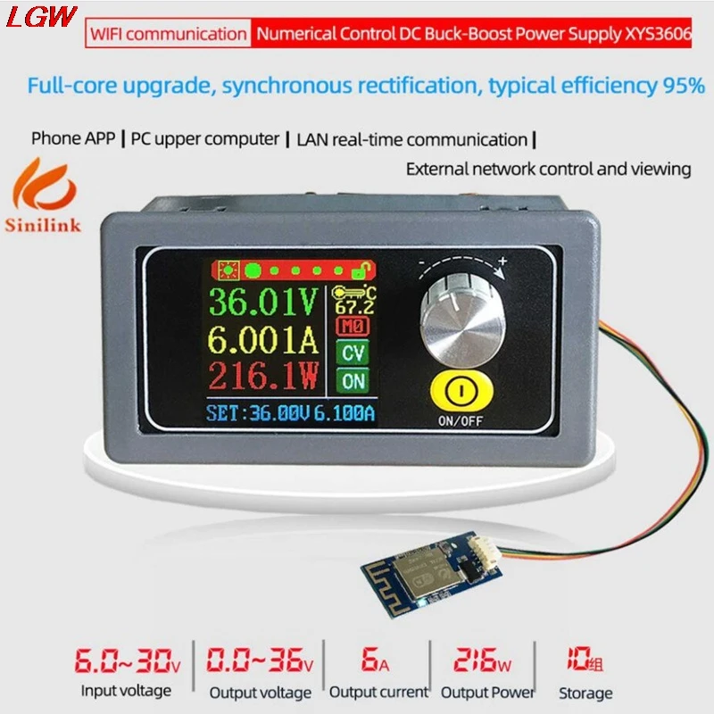 DC Buck Boost конвертер CC CV 6 0-36V 6A Регулируемый блок питания | Электронные компоненты и