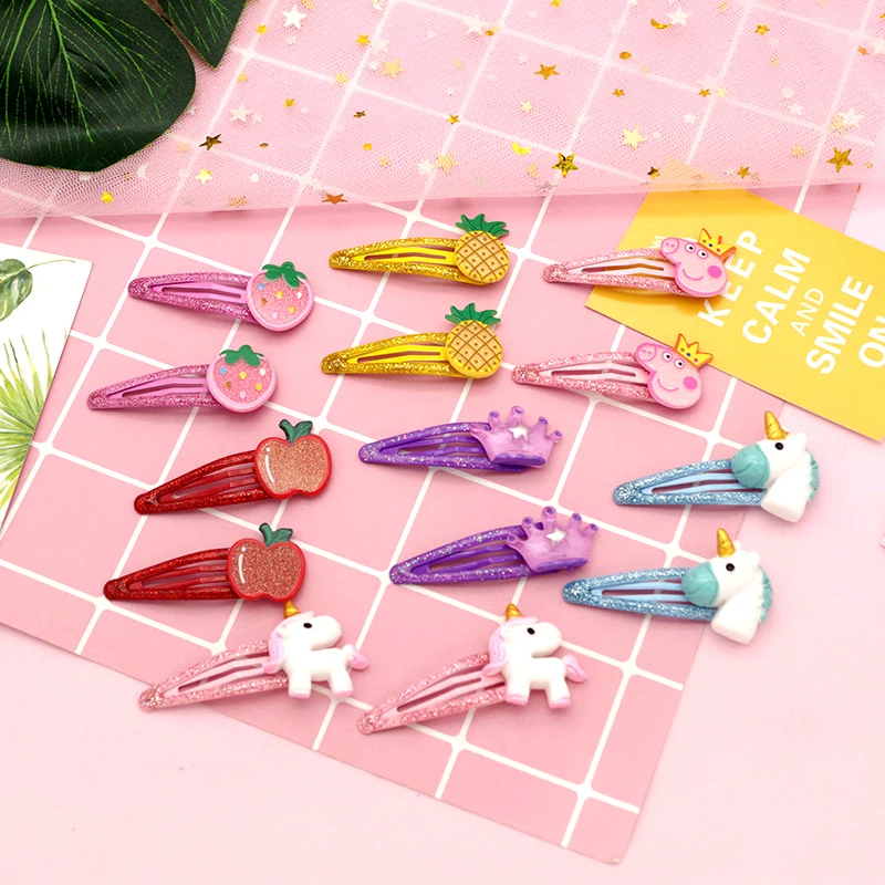 2 шт./компл. милые женские заколки для волос с мультяшными ананасами фруктами