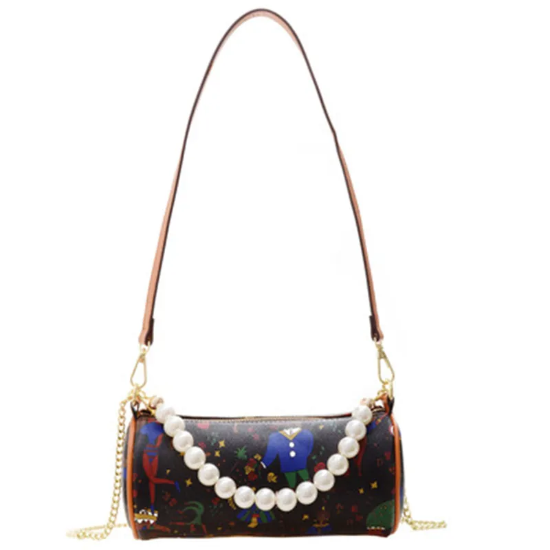 Сумка круглой формы с принтом граффити женская сумка новинка 2021 модная