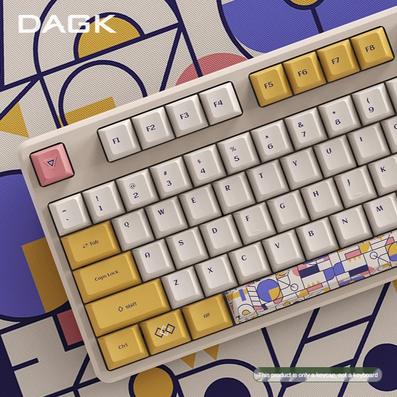 DAGK Memphis Series Mechanical Keyboard Keycap PBT 61/68/84/87/96/98/104 Original Height 128-key Multicolor Adaptation Chocolate