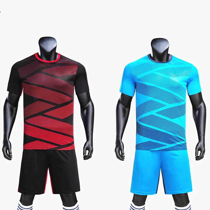 Футбольные комплекты без рисунка трикотажные футболки для взрослых и детей