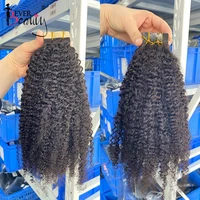 afro kinky curly tape in human hair extensions skin weft adhesive invisible mongolian natural black hair extensions ever beauty
