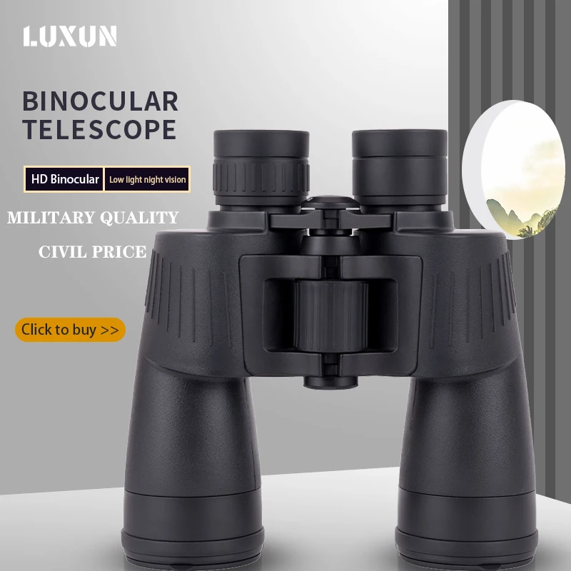 Мощный бинокль LUXUN 10X50 водонепроницаемый профессиональный HD-бинокль для туризма