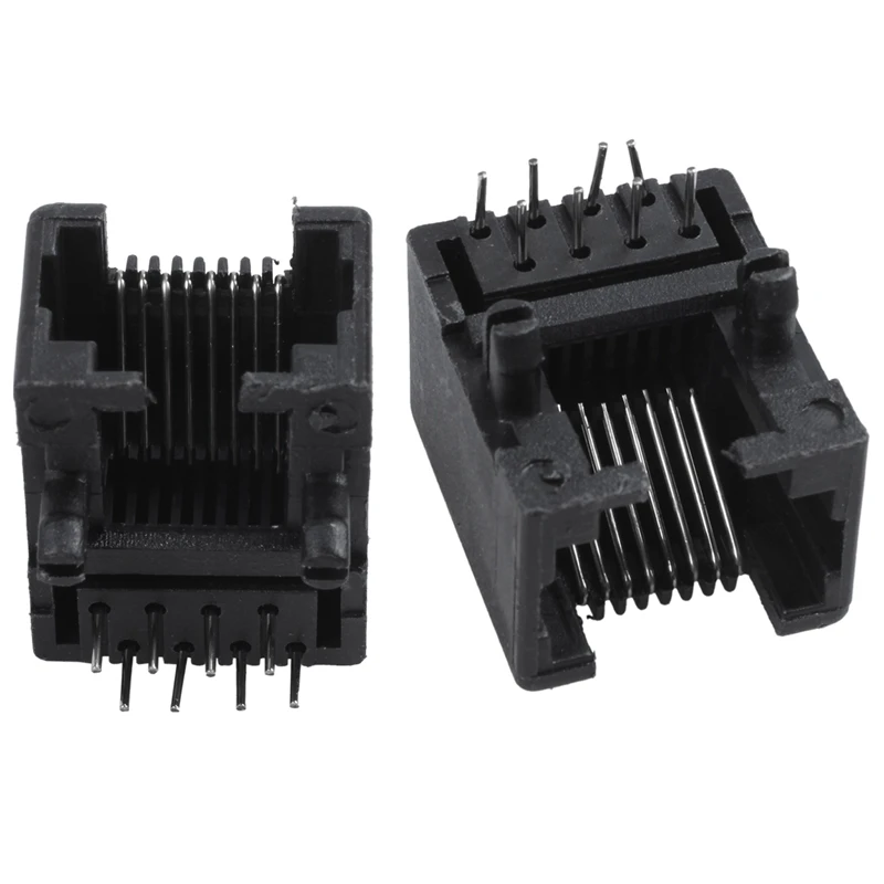 Новинка 20шт RJ45 8P8C компьютерная интернет-сеть PCB Jack Разъем черный | Обустройство