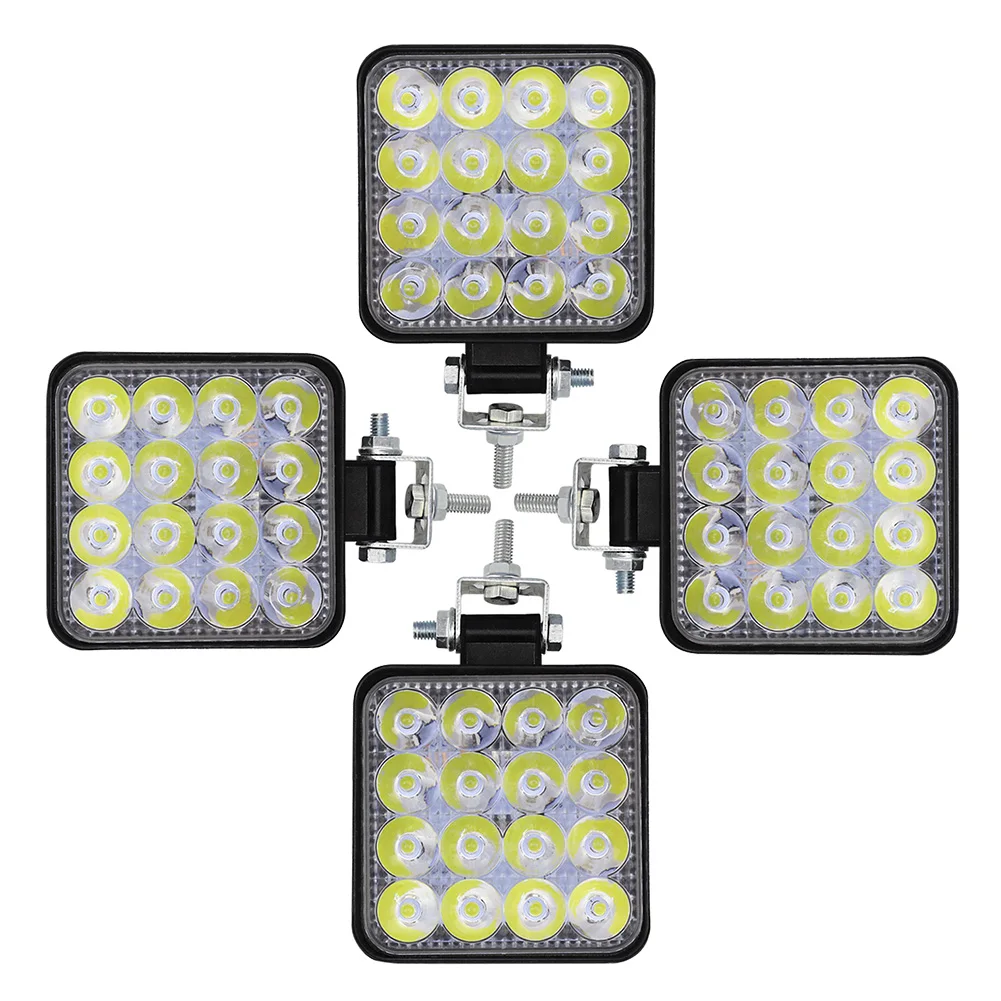 

4pcs Universal Accessories Aluminum Alloy Work Lamp For Tractor ATV Lighting Driving LED Light Bar Flood 6000k 48W Offroad Car