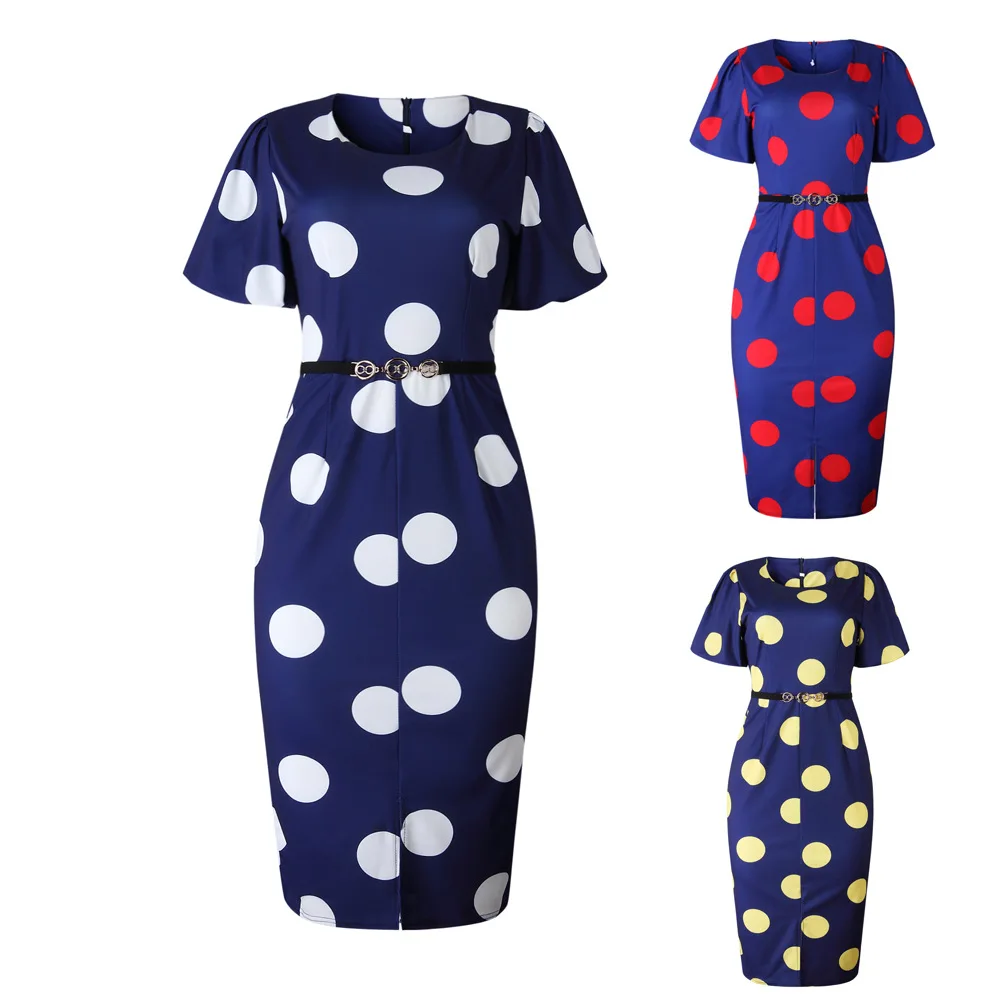 Женское офисное платье-миди с коротким рукавом элегантное облегающее