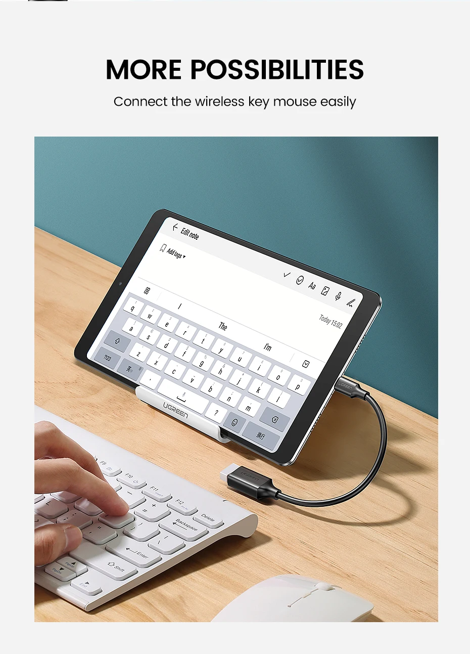 Ugreen USB C к USB адаптер Тип C OTG USB кабель C штекер USB 3,0 A женский кабель адаптер для MacBook Pro samsung S9 USB-C OTG