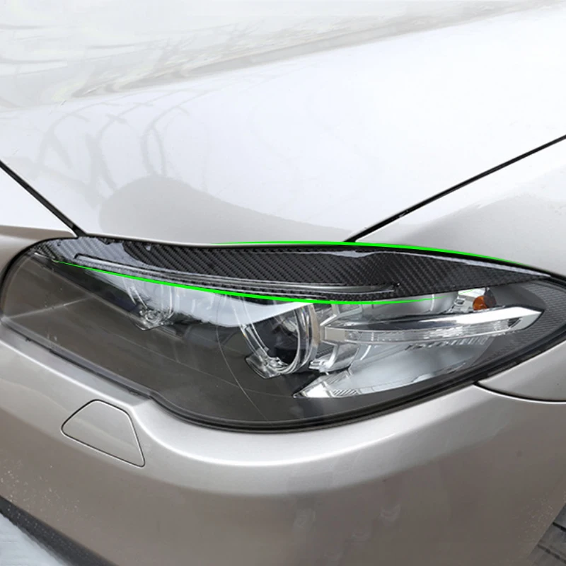 

Carbon Fiber Front Headlights Eyebrows Eyelids Headlamp Bumper Trim for BMW 5 Series F10 2010 2011 2012 2013 2014 2015 2016