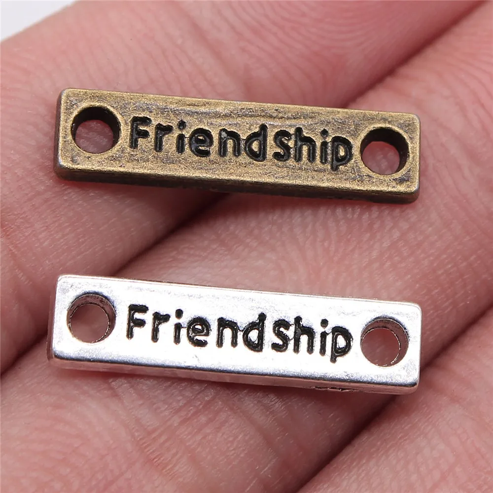 

Соединитель для шармов «Дружба», 2 цвета, 23x6 мм, 10 шт.