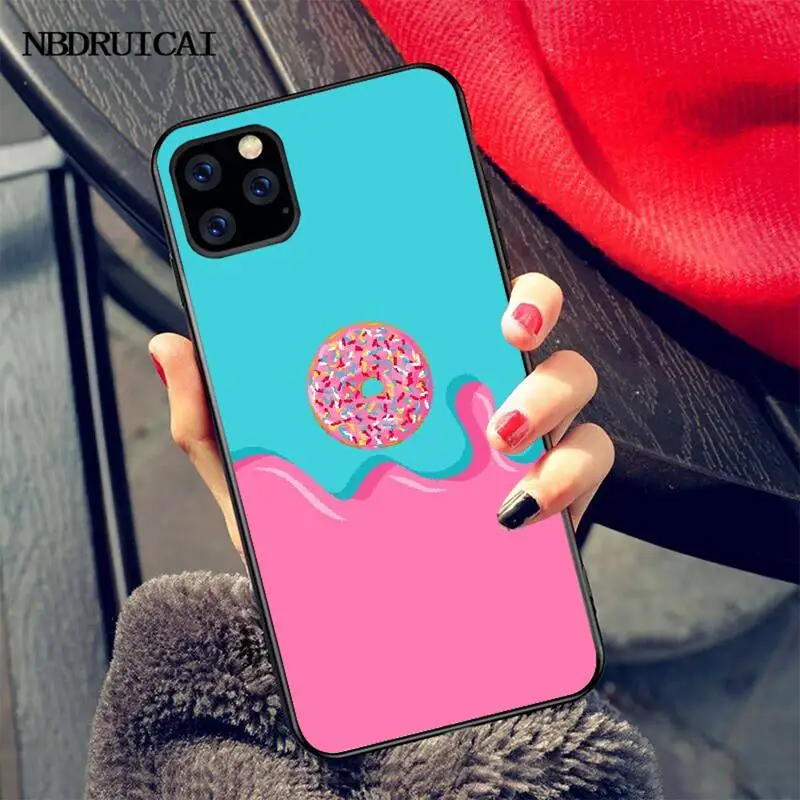 

NBDRUICAI cute Donut DIY Painted Bling Phone Case for iPhone 11 pro XS MAX 8 7 6 6S Plus X 5S SE XR case