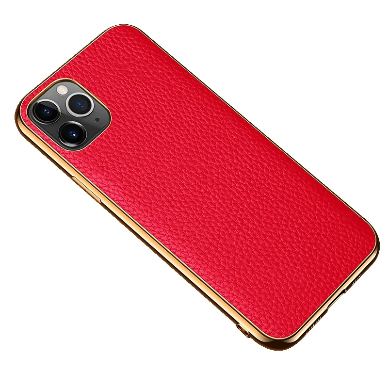 

Luxury Genuine Leather Cover Case For iPhone 12 Mini 11 Pro Max X XS XR Phone Bags Fundas Coque Anti-knock Plating Soft