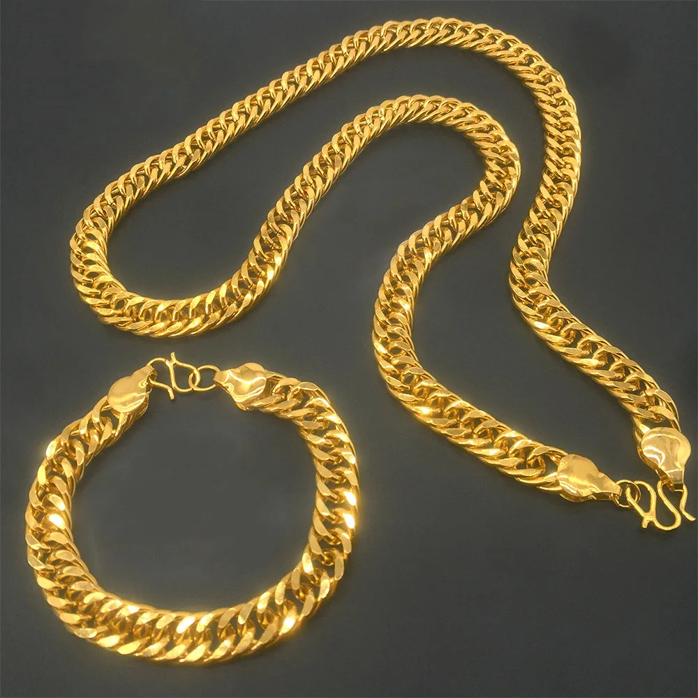 

Атмосферное мужское ожерелье с браслетом, золотое ожерелье, роскошные свадебные украшения, аксессуары, браслет, ожерелье