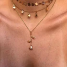 Женское Ожерелье с кристаллами в стиле бохо, модное золотое ожерелье в винтажном стиле, многослойная Подвеска со слоями, ювелирное изделие, подарок