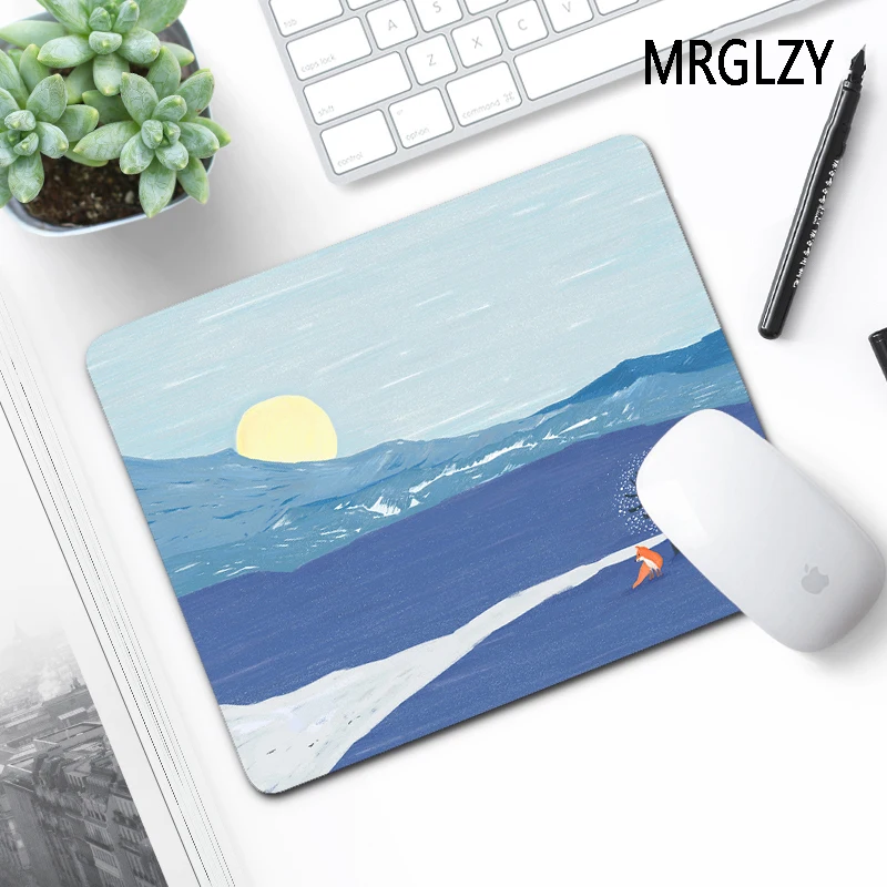 

MRGLZY Прямая поставка минималистский Kawaii 220X180 синий маленький коврик для мыши Коврик для геймеров ноутбук мини ПК игровые аксессуары коврик д...