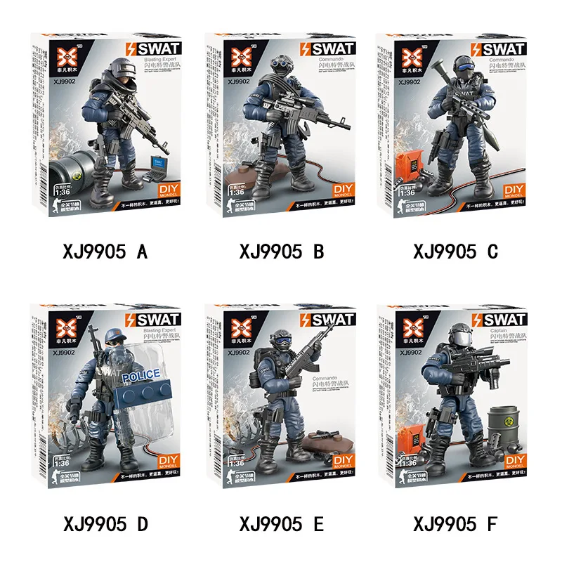 6 шт./компл. военная модель куклы игрушки армия боевая игра спецкоманда полиции