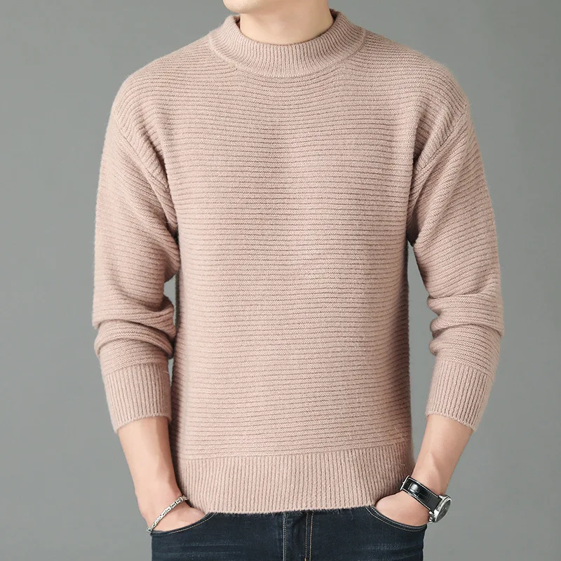

Men Korean Style Slim Knitted Sweater Casual Long Sleeve Autumn Winter Sweater Pullover Jumper Fashion Top Coat Dropshipping