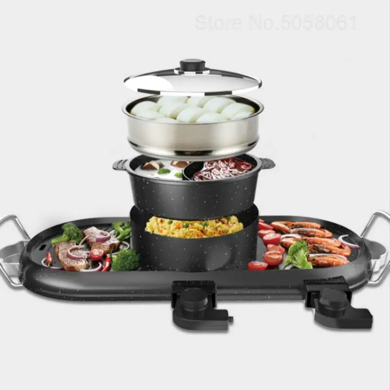 

Electric Grill Hot Pot Grill One-piece Grill Machine Grill Household Multi-function Near Smokeless Non-stick Baking Pan