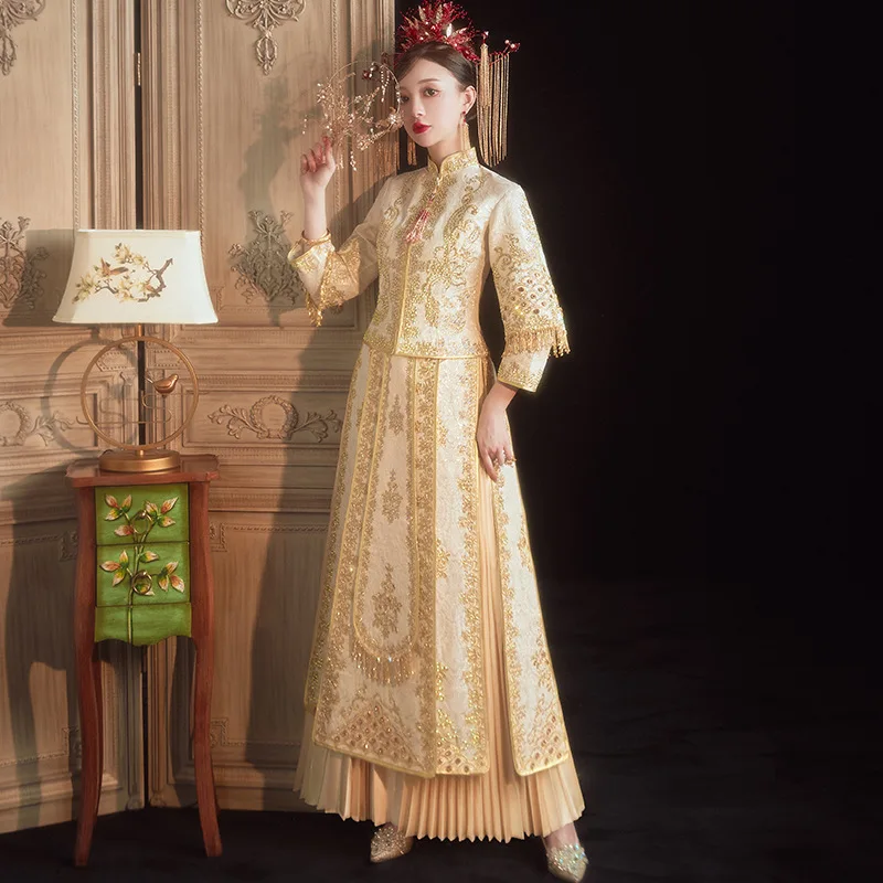 

Женское свадебное платье в китайском стиле, большие размеры 4XL