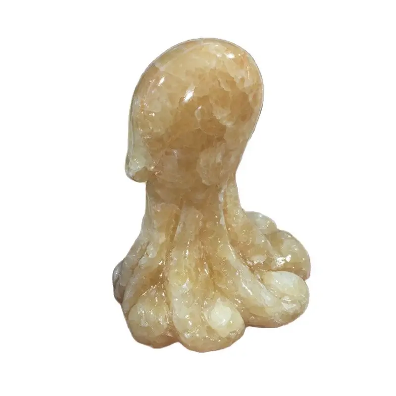 

Natural Yellow Crystal Handmade Jade Octopus Craft Carving For Healing