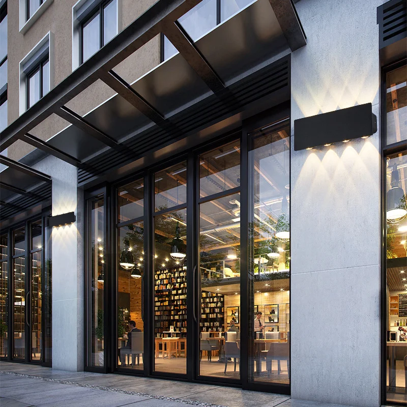 

led jardin impermeable exterior 6-10W wall light black up down suqare round waterproof indoor outdoor iluminacion pared