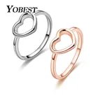Yobest 2020 новые кольца из розового золота в форме сердца для женщин простое металлическое кольцо миди кольца на костяшки Прямая поставка
