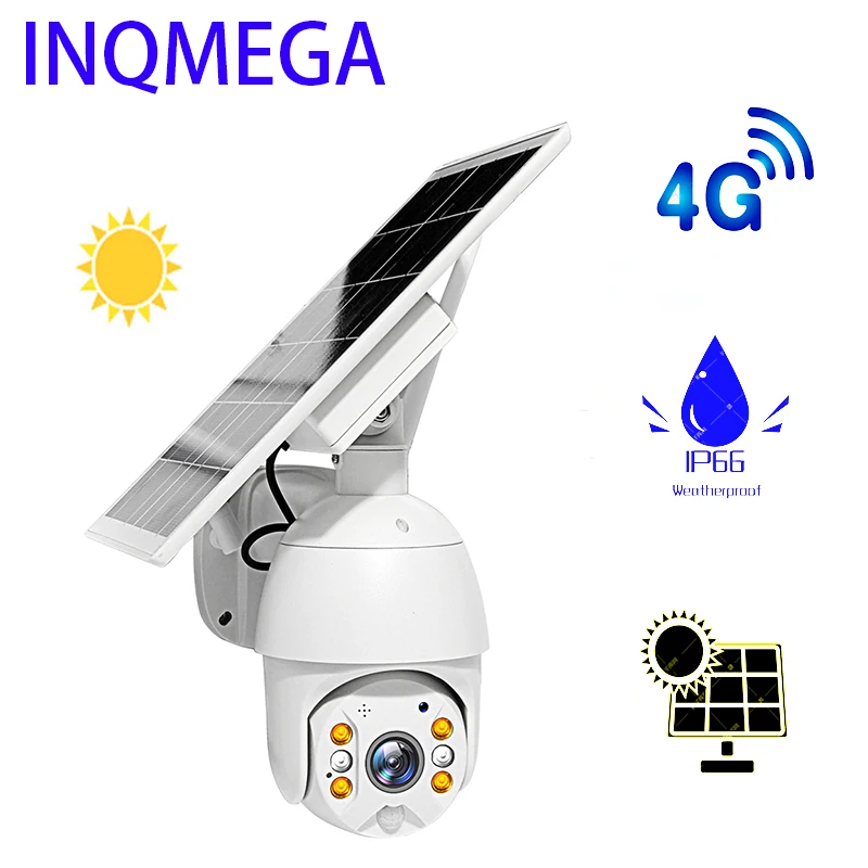 

INQMEGA 4G HD 1080P Solar Outdoor Camera Smart Home Monitoring Waterproof CCTV Two-way Voice Intrusion Alarm Long Standby