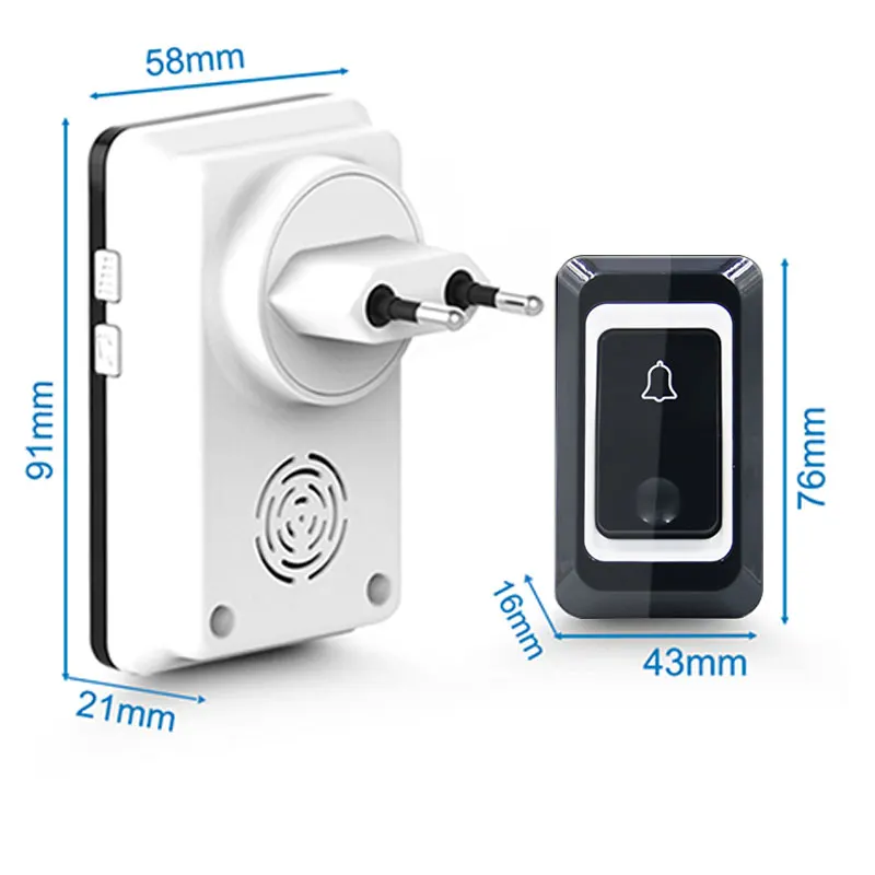 Домашний Беспроводной дверной звонок 28 мелодий простой в установке 4 приемника