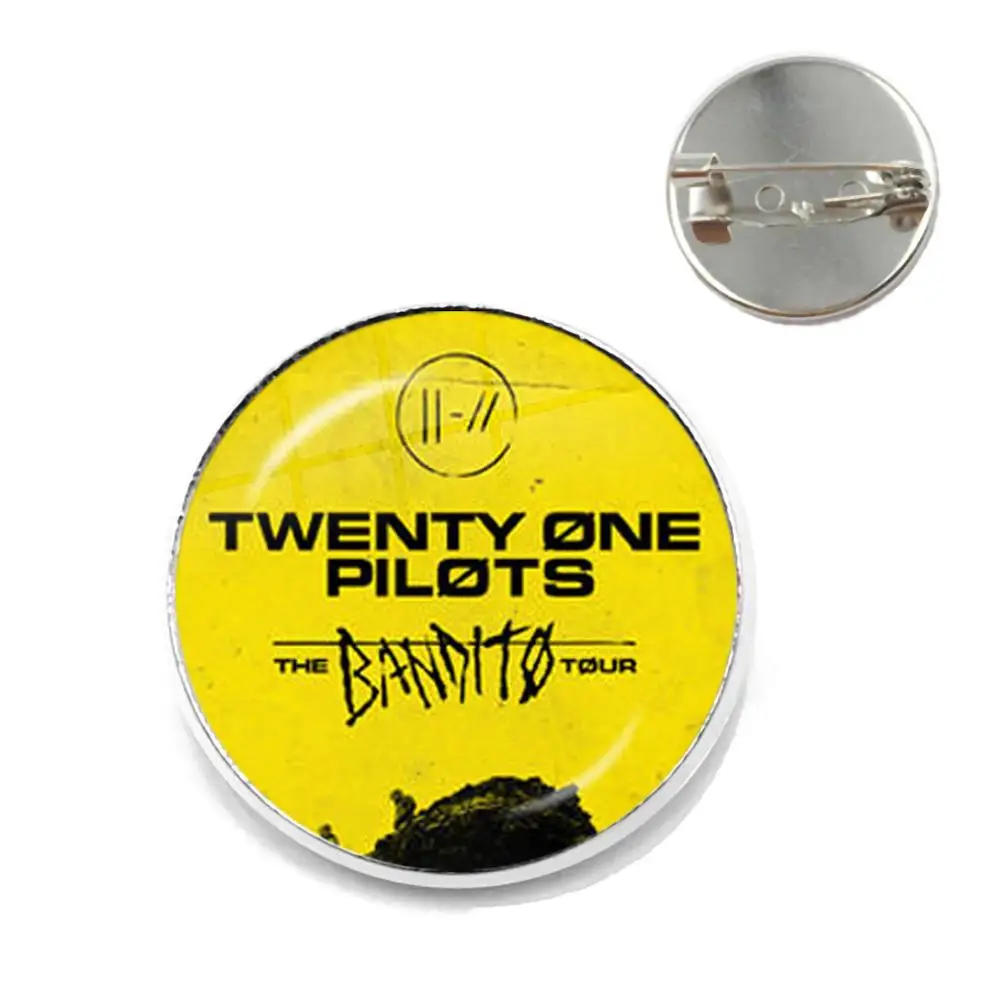 Брошь в виде музыкальной группы Twenty One Pilots 20 мм стеклянный кабошон сувенирные
