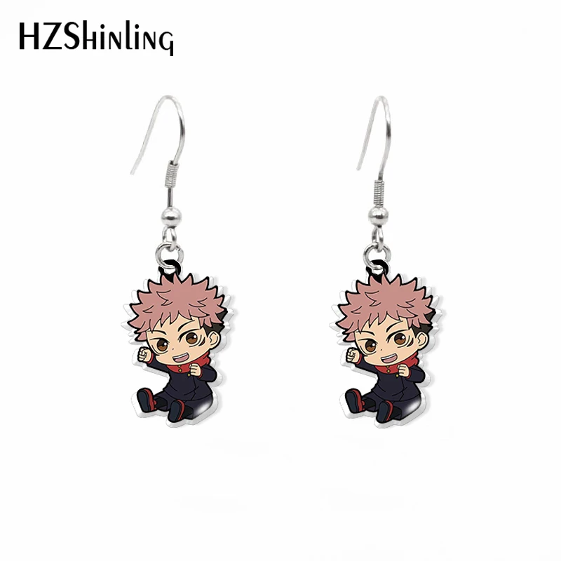 2020 Новые Аниме Jujutsu Kaisen Подвесные серьги Милые Ручной работы Акриловые крючки Смола Ювелирные изделия Серьги Подарки Поклонников.
