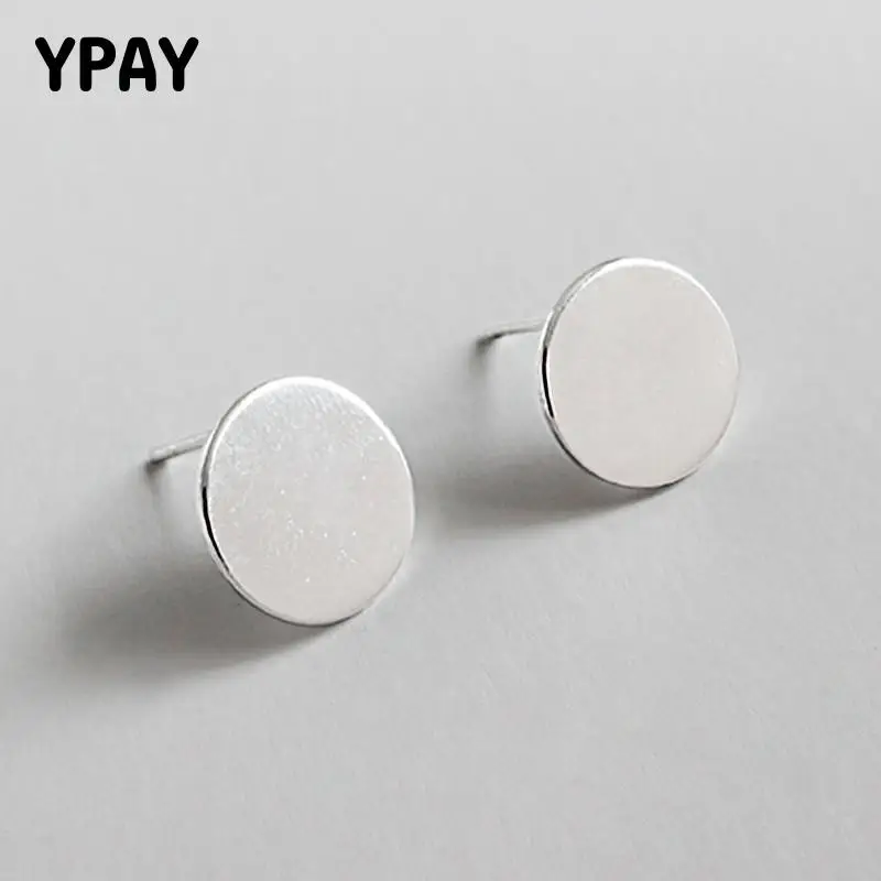 Серьги гвоздики YPAY Круглые Гладкие геометрические 100% дюйма|Серьги-гвоздики| |